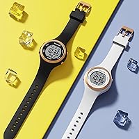 Vista 6 de GOLDEN HOUR Reloj deportivo impermeable para mujer con cronógrafo digital y correa de silicona