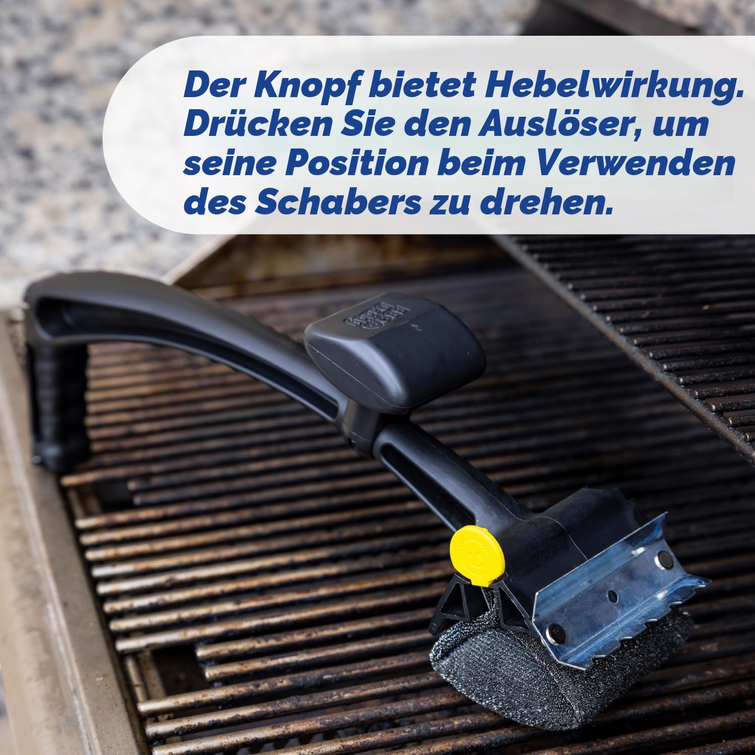 Scrub Daddy BBQ Daddy Grill-Reinigungsbürste mit Schaber & Flaschenöffner, ohne Borsten, für Grillrost