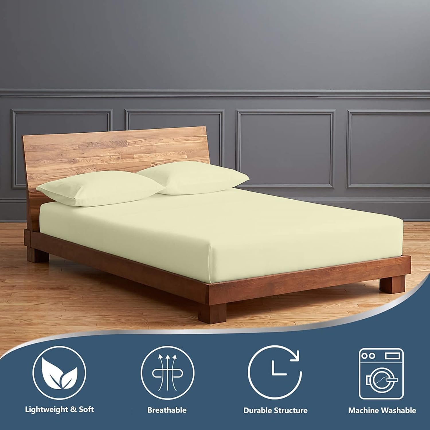 800 Thread Count 100% Egyptain Cotton - Sheets Set, [4 PCs] Long-Staple Cotton for Bed, Breathable, Soft & Silky Sateen Weave for Upto 10" Deep Pockets Mattress - (Ivory, Twin XL)