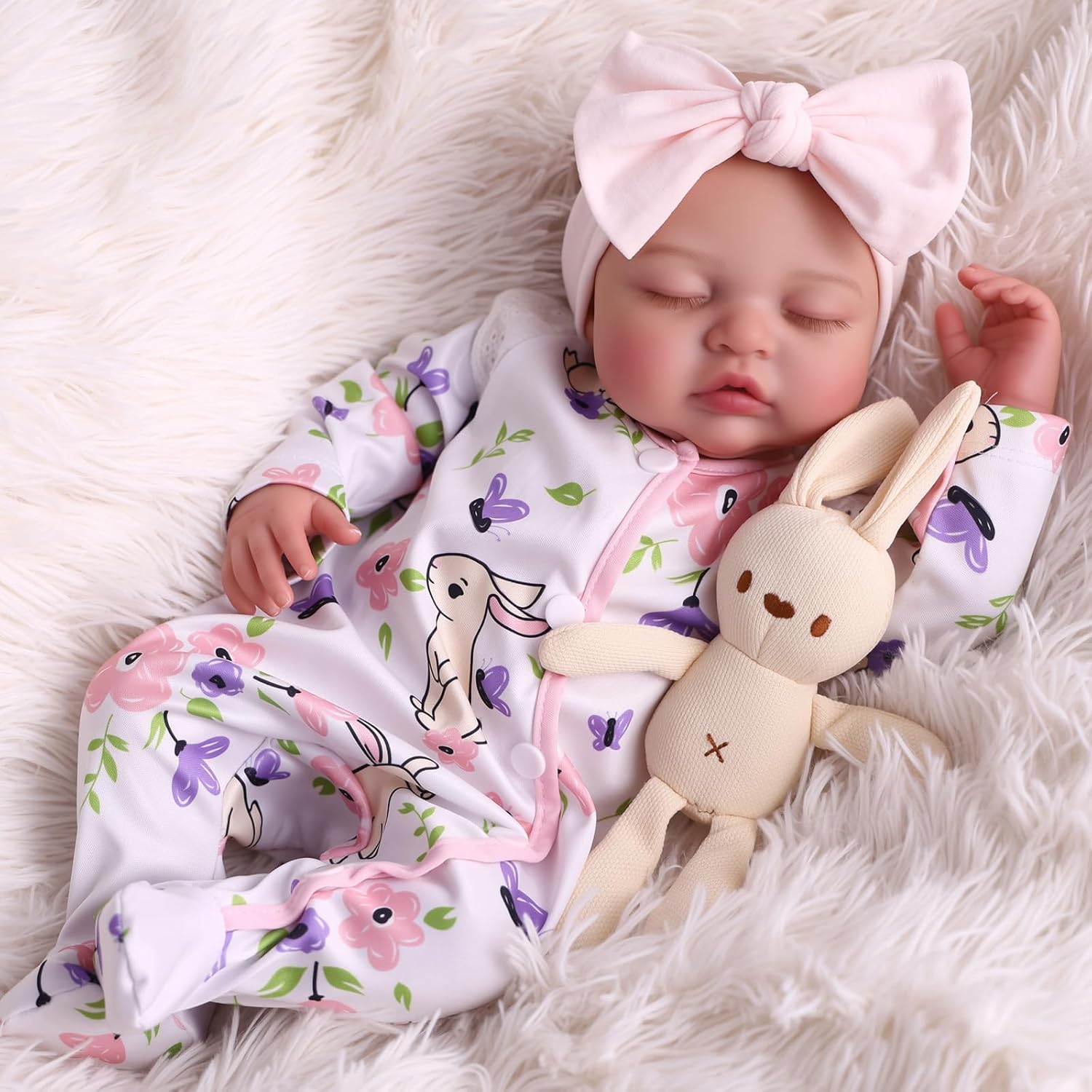 BABESIDE Lifelike Reborn Baby Dolls Girl, 17 Inch Realistic Newborn Baby Doll with Poseable Body, Real Life Baby Dolls with Accessories for Girls Age 3 + & Collection