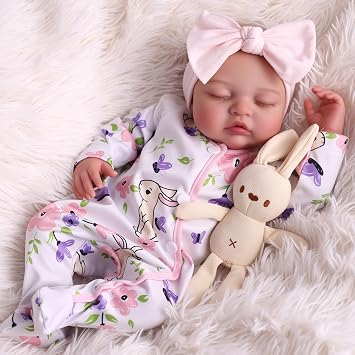 BABESIDE Lifelike Reborn Baby Dolls Girl - 17 Inch Realistic Newborn Baby Dolls with Poseable Body, Real Life Baby Dolls with Accessories for 3+ Year Old Girls Gifts, Pretend Play, Collection