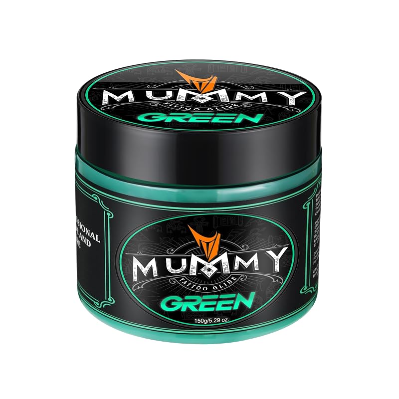 Mummy Tattoo Glide Manteiga para Tatuagem sem Derivados de Petróleo, 150 g, verde