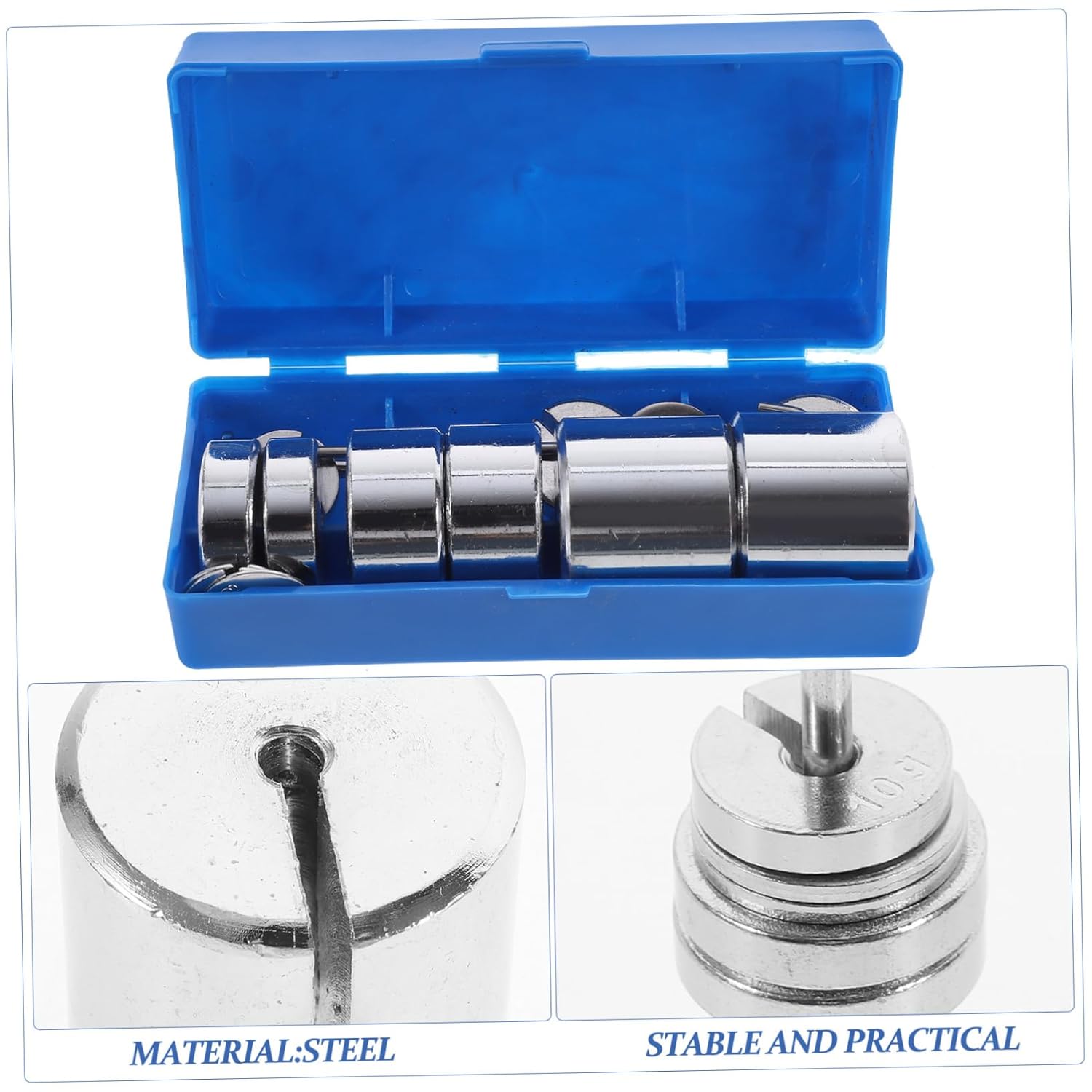Toyvian 1set Slotted Mass Weights for Physics Experiments Precision Metal Weights Hangers for Laboratory Use for Accurate Balance Testing