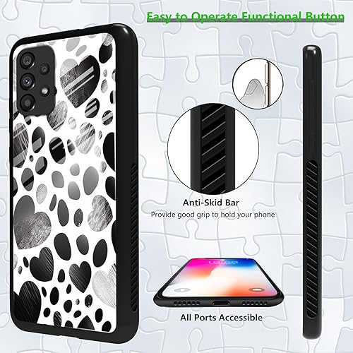 Miniatura 3 de Funda para Samsung Galaxy A53 5G con protector de pantalla, carcasa trasera dura de vidrio templado, fondos de patrón fresco, funda antideslizante