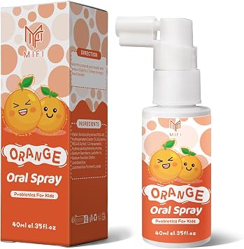 Kids Oral Spray, Toddler Toothpaste Helper for Daily Oral Care and Fresh Breath,Fruit-Flavored, Probiotic Oral Spray for Child 1Pack, Orange