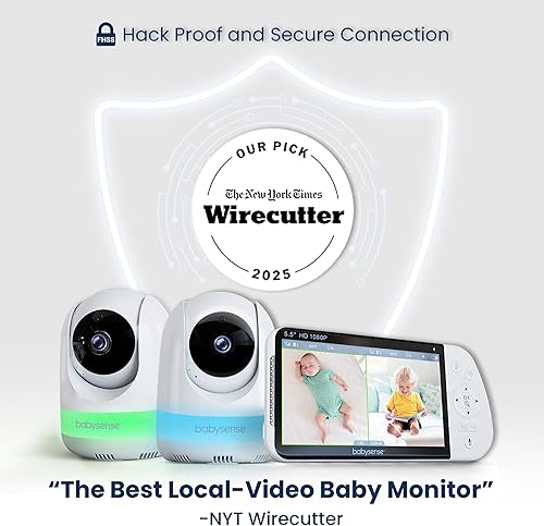 Miniatura 2 de Babysense Monitor de bebé de pantalla dividida Full HD de 55 pulgadas 1080p monitor de bebé de video con cámara y audio dos cámaras PTZ luz nocturna
