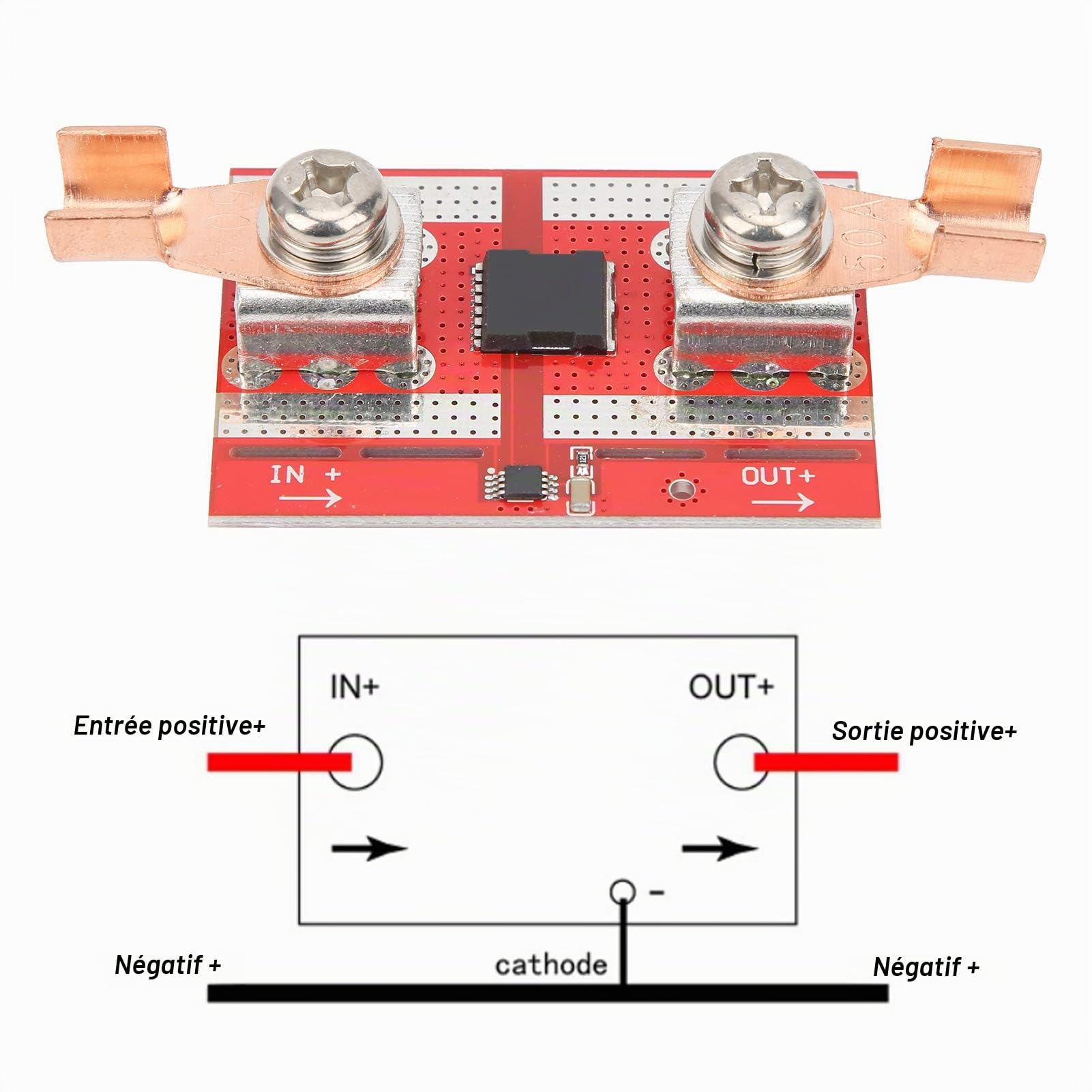 Diode idéale, diodes à courant élevé 50A, panneau de protection anti-reflux de charge solaire, faible résistance positive pour la protection de charge contre l'irrigation