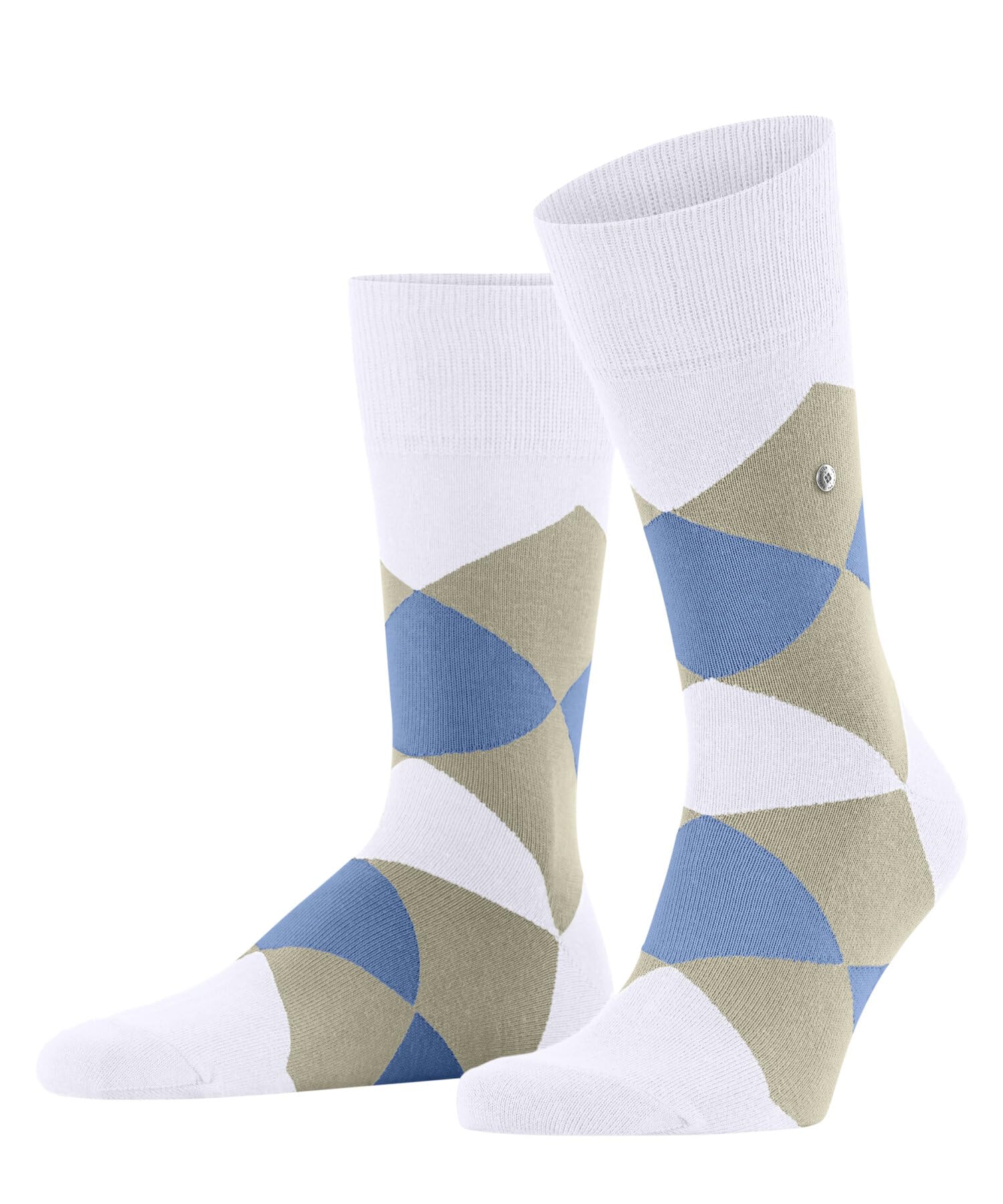 Burlington Men's Clyde M So Cotton Patterned Socks 1 Pair, White 2003, 6.5-11
