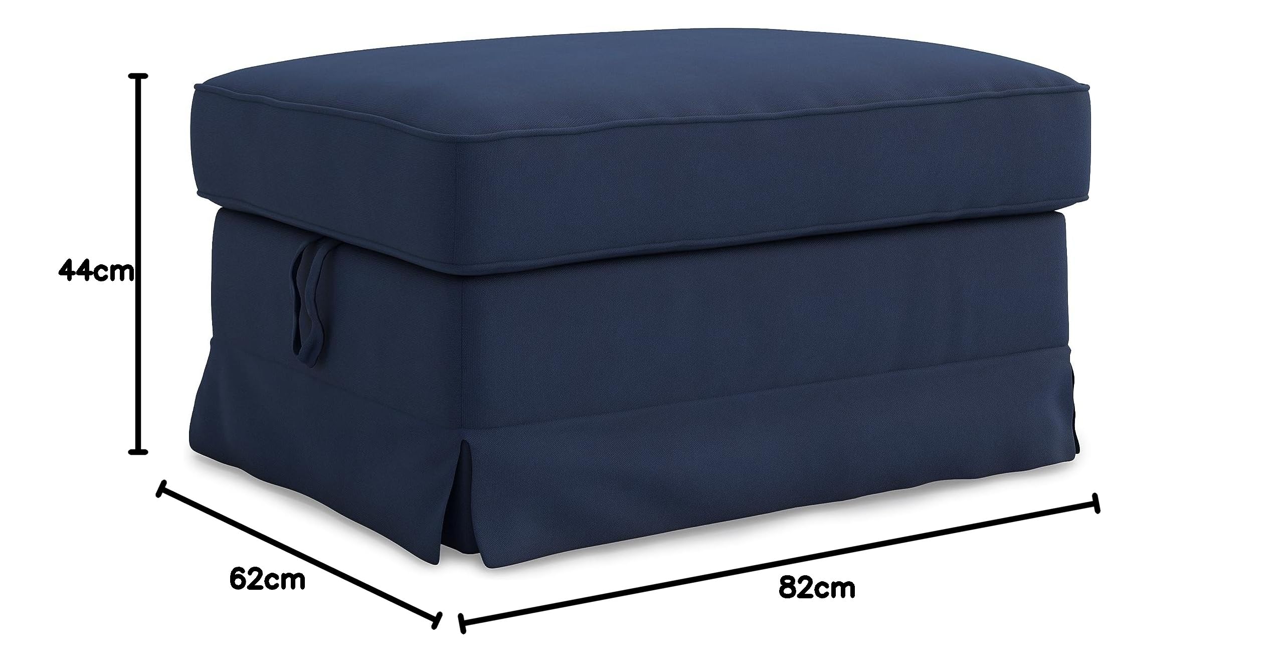 MASTERS OF COVERS Fodera di Ricambio Compatibile con Poggiapiedi IKEA Ektorp - Pouf, Sgabello Copri, 82 x 62 x 44 cm (Blu, Cotone)