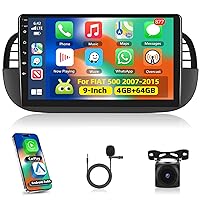 4+64G Carplay Autoradio per Fiat 500 2007-2015 con Wireless Android Auto