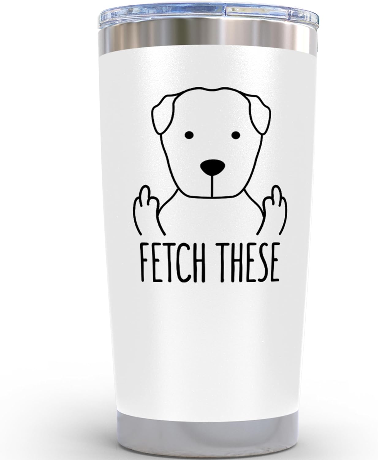 KLUBI Dog Dad Gifts - Fetch These Mug Dog Lover Gifts for Men Funny Animal Themed Gift for Puppy Lovers White 20 Ounce Cup for Father, Groomer, Mom, Women, Owner Dogs Tumblers Fetch This Gift