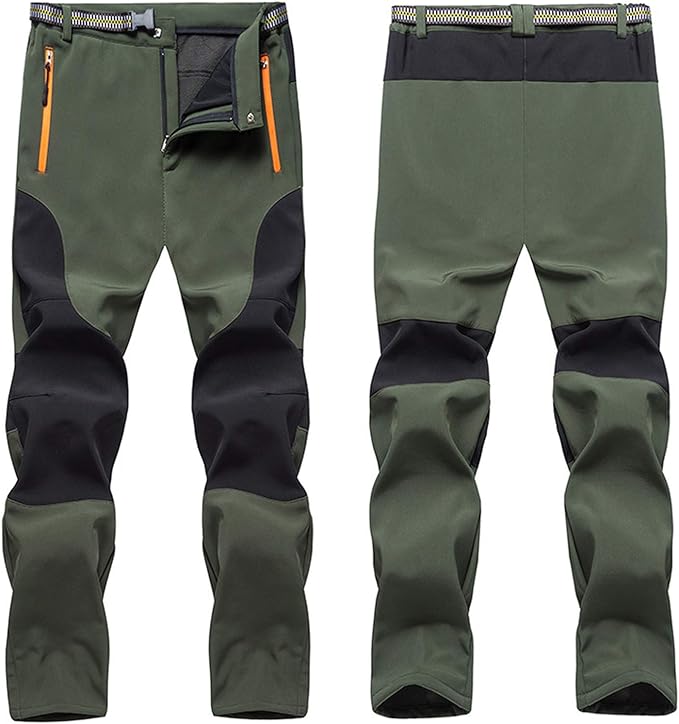 Men's Outdoor Pants Windproof Waterproof Hiking with Zipper Pockets