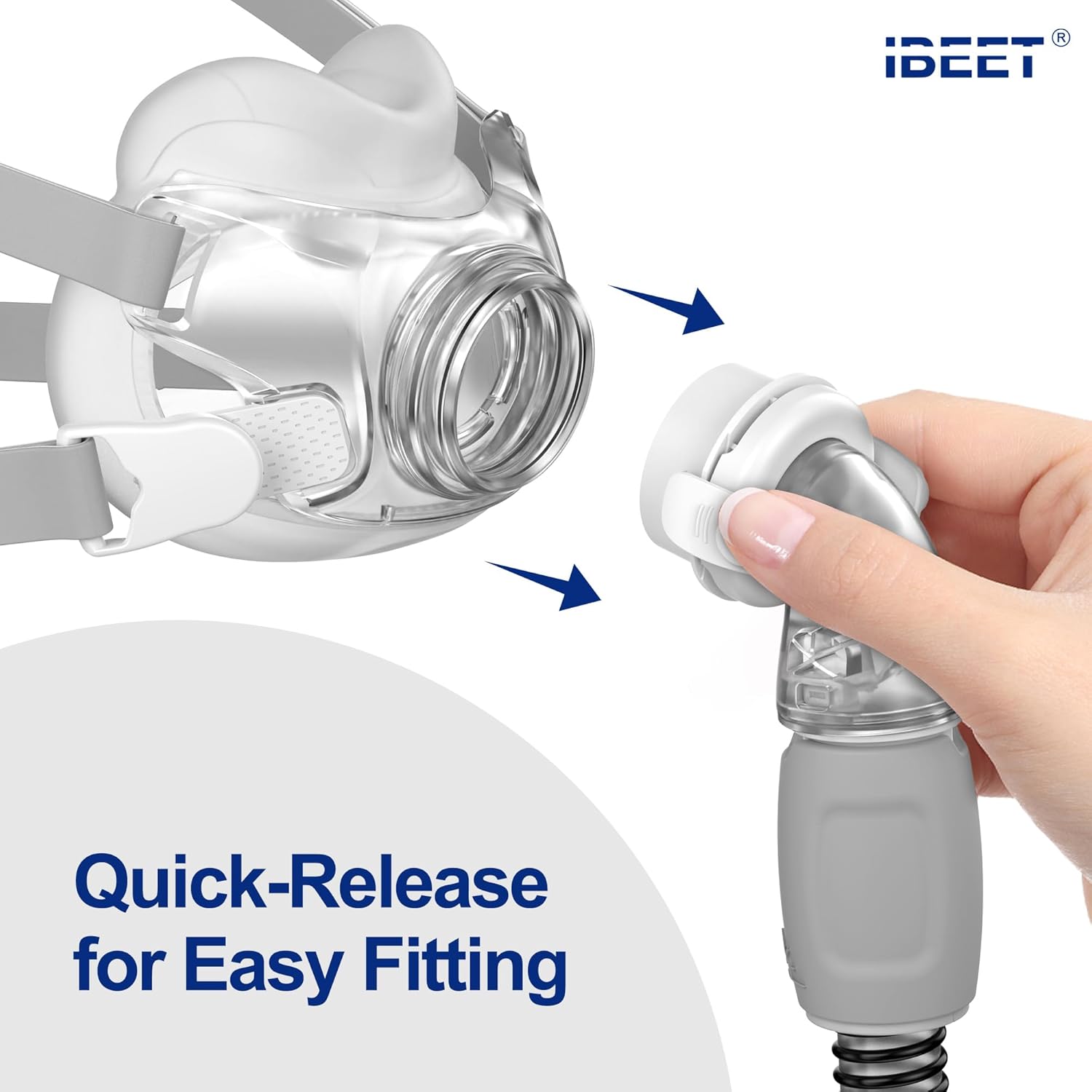 Replacement Elbow for Airfit F20 and for Airfit F30 - Swivel Elbow Connector for Enhanced Flexibility & Seal, IBEET Quick-Release CPAP Hose Connector for Airtouch F20 - Image 5