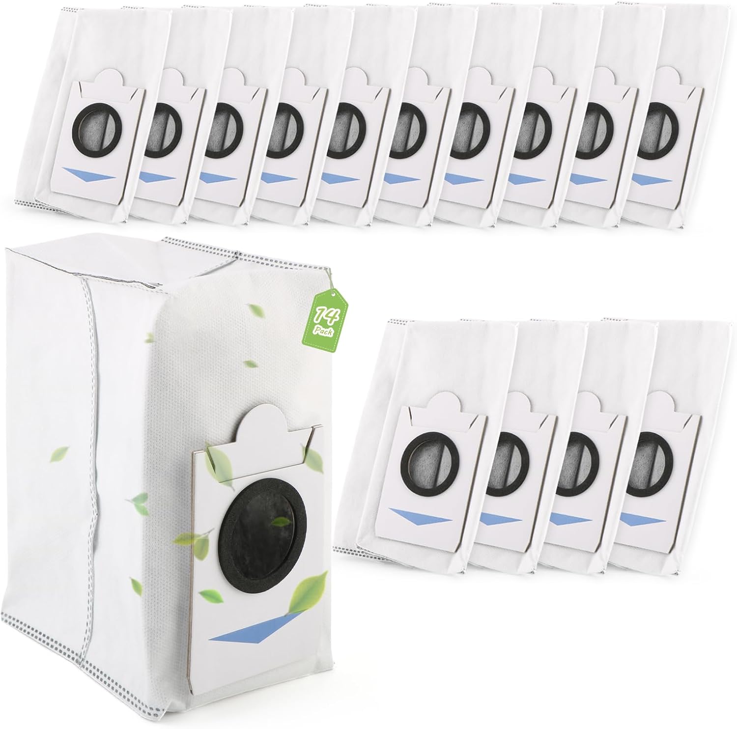 14Pcs for Ecovacs DEEBOT T30S Combo Dust Bags Replacement for Ecovacs DEEBOT T30S COMBO Complete/ X2 Combo Robot Vacuum Cleaner Bags (3L Capacity)