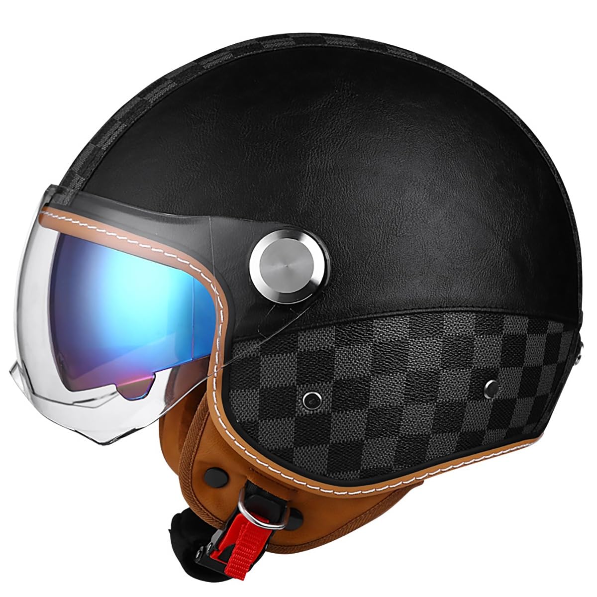 Casque Moto Ouvert Anti-Collision Double Visière Contre Éblouissement Vent