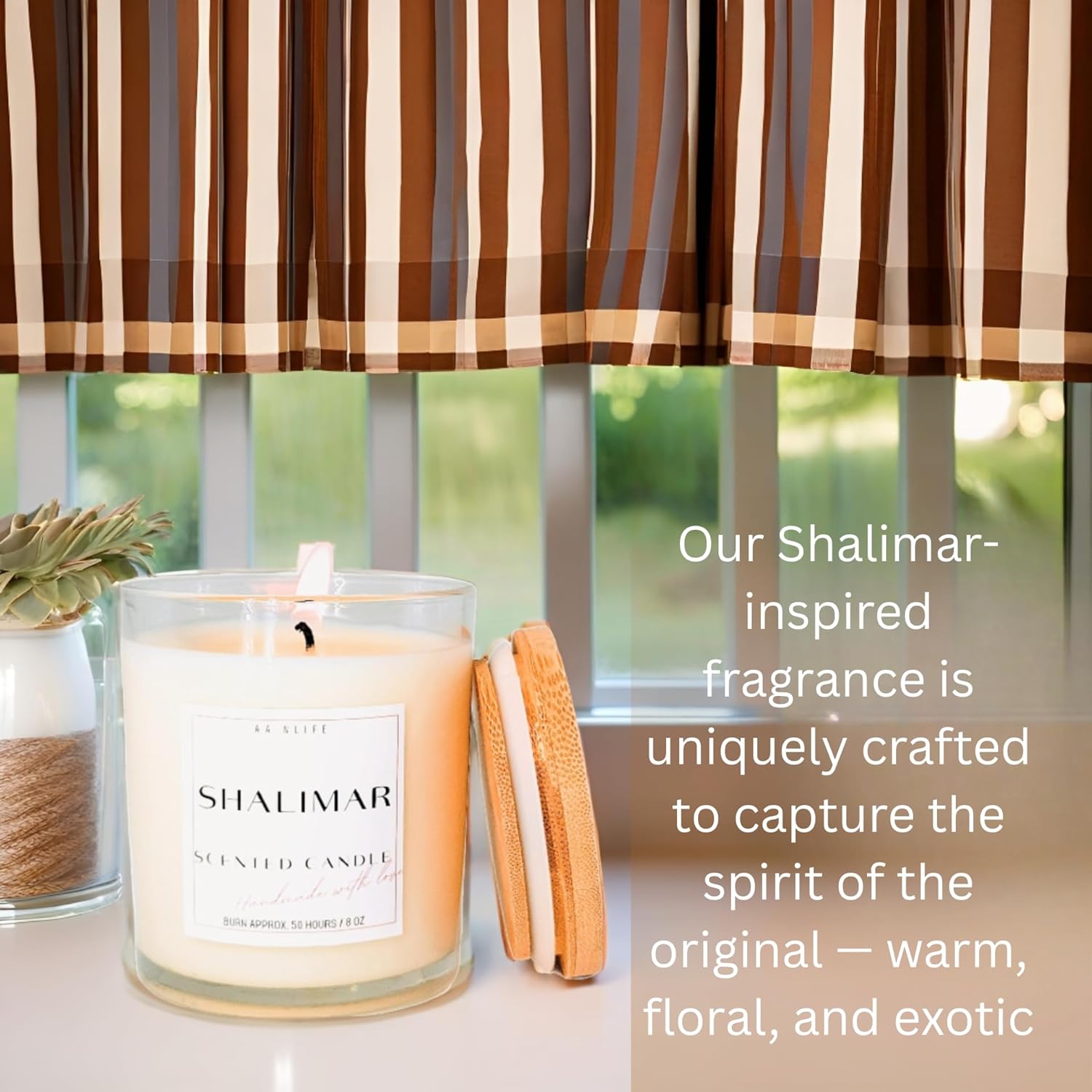 Scented Candle Shalimar –Our Version with Bergamot, Rose & Jasmine, Elegant Womens Fragrances, Gift for Women, Aesthetic Home Decor, Organic Coconut Wax Candle, Clean 50h Burn, USA - Image 2