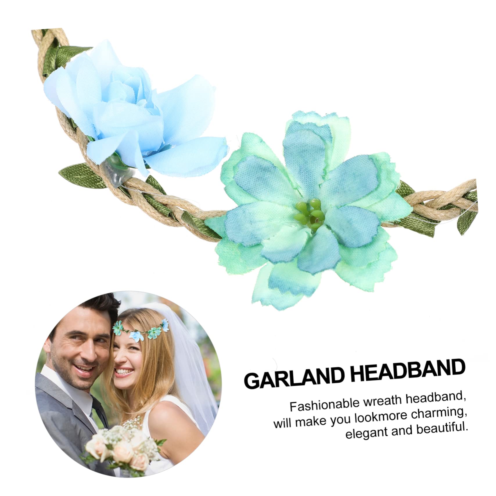 Pz fascia per ghirlanda nuziale fascia di fiori da sposa di fiori diadema della ragazza dei fiori floreale Fascia per fiori da sposa fasce di fiori per le donne seta