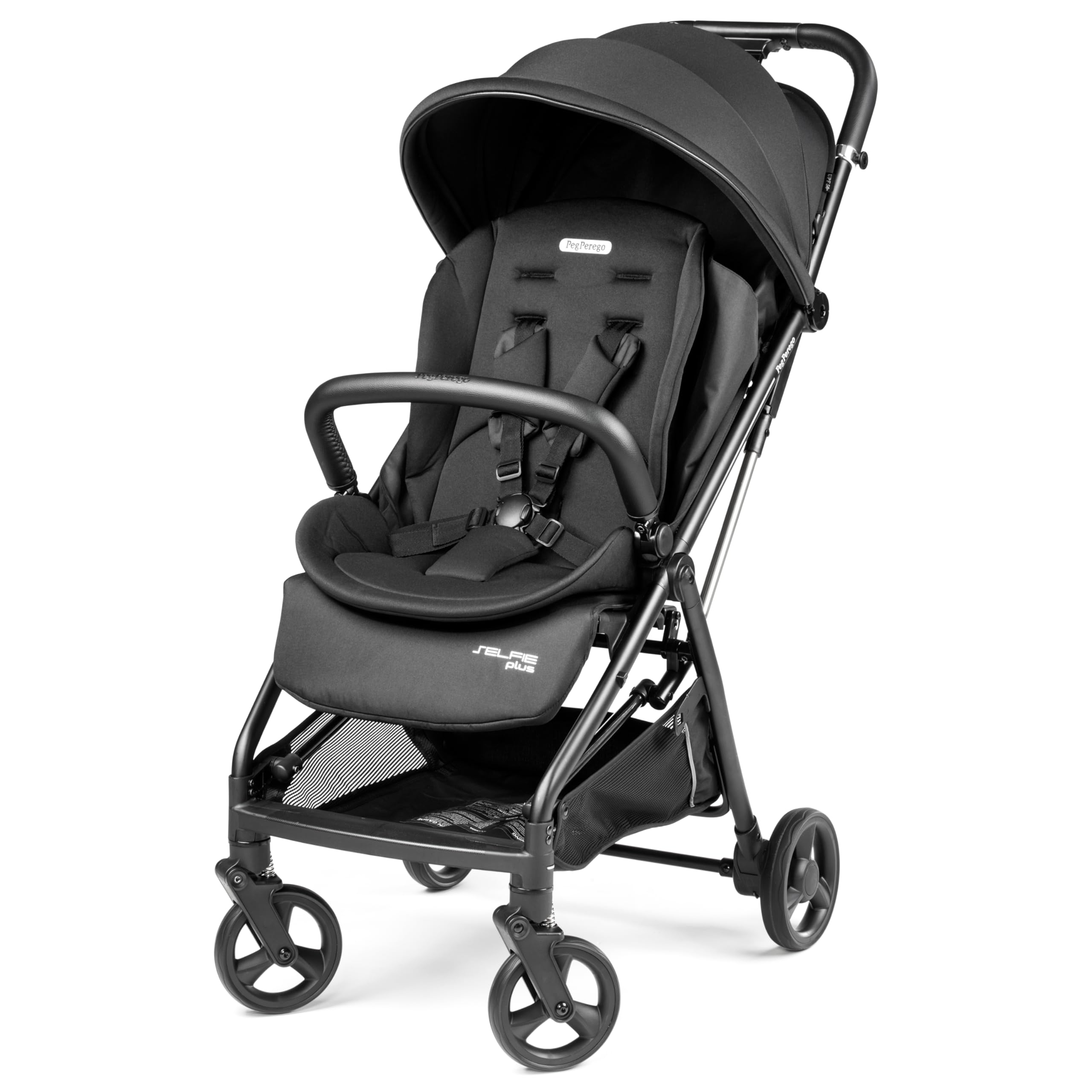 Peg Perego Selfie Plus Lightweight and Compact Stroller- True Black (Black) : Baby