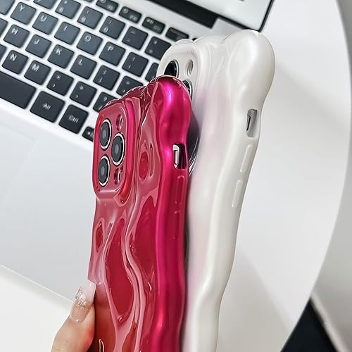 Miniatura 10 de BANAILOA Diseño para iPhone 15 Pro Linda funda con marco de ondas 3D patrón de meteoritos chapado de lujo suave TPU protector creativo funda