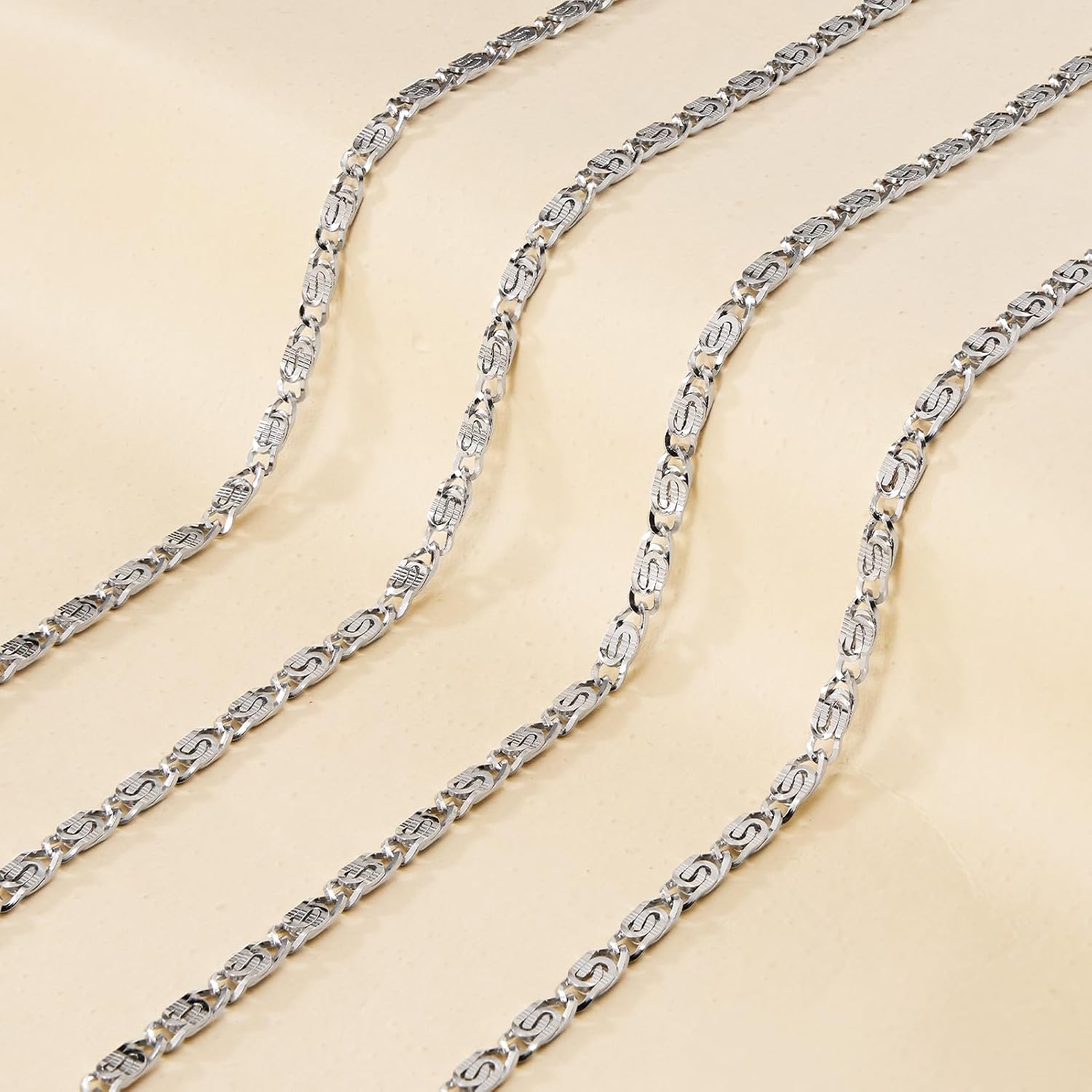 Jabogrii 16.4 Feet Stainless Steel Chain for Jewelry Making Silver Craft Bulk Chain Roll Handmade Jewelry Making Supplies