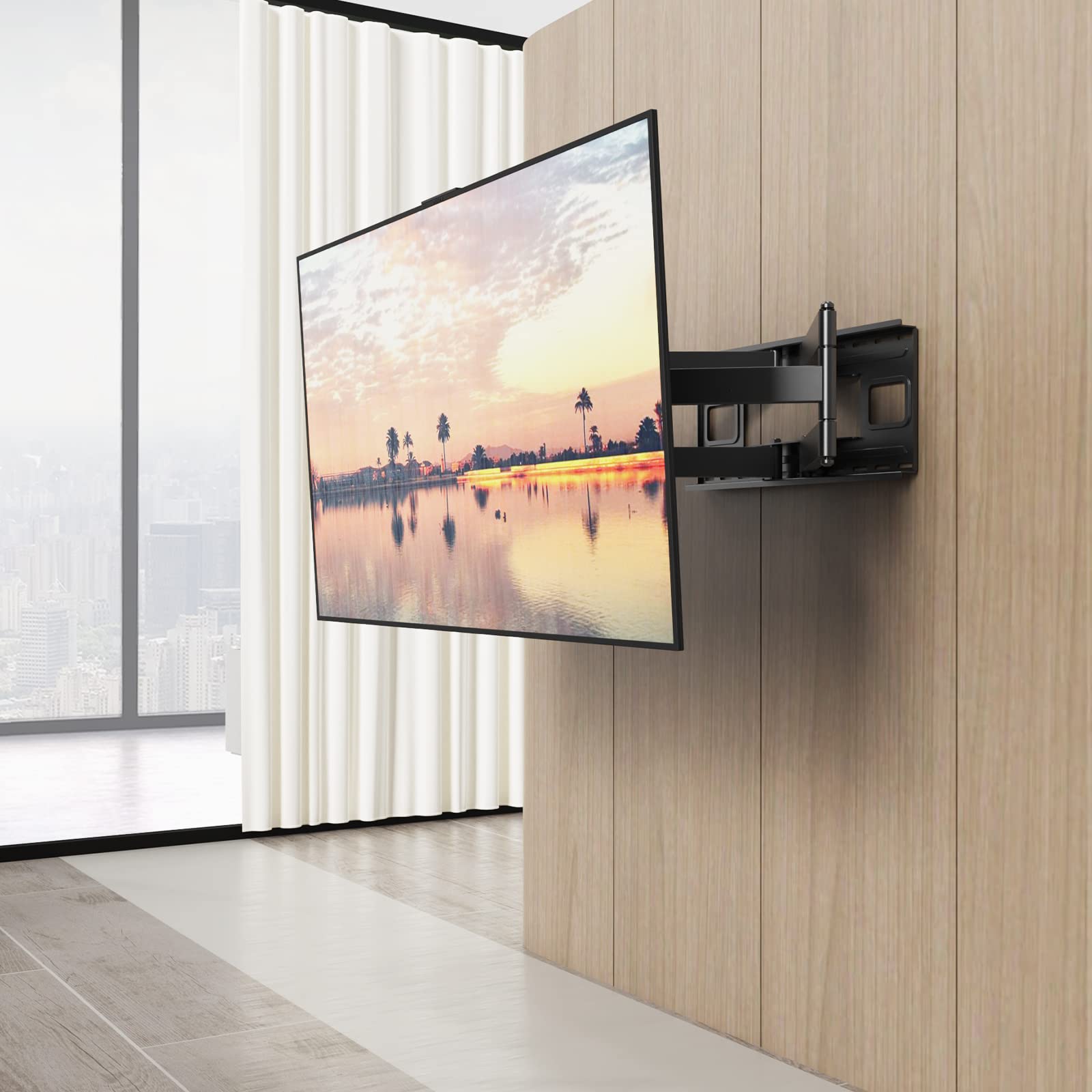 PUTORSEN Long Arm TV Wall Mount for 43-90 inch LED LCD TVs, 41.1 inch Full Motion Long Arm Extension TV Mount, TV Bracket Holds up to 176lbs, Max VESA 800x400mm, Fits 16-24 inch Wood Studs