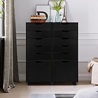 Vista 7 de TUSY Armario de almacenamiento de 5 cajones, organizador de archivos con ruedas, cómoda, armarios de archivo móviles, armarios de archivo