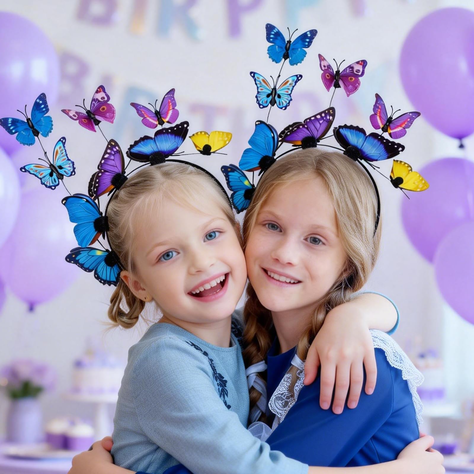 Deguisement Papillon pour Fille Déguisement Ailes de Papillon pour Enfant Deguisement Fille Cape Double pour Halloween Carnaval Cosplay Mascarade