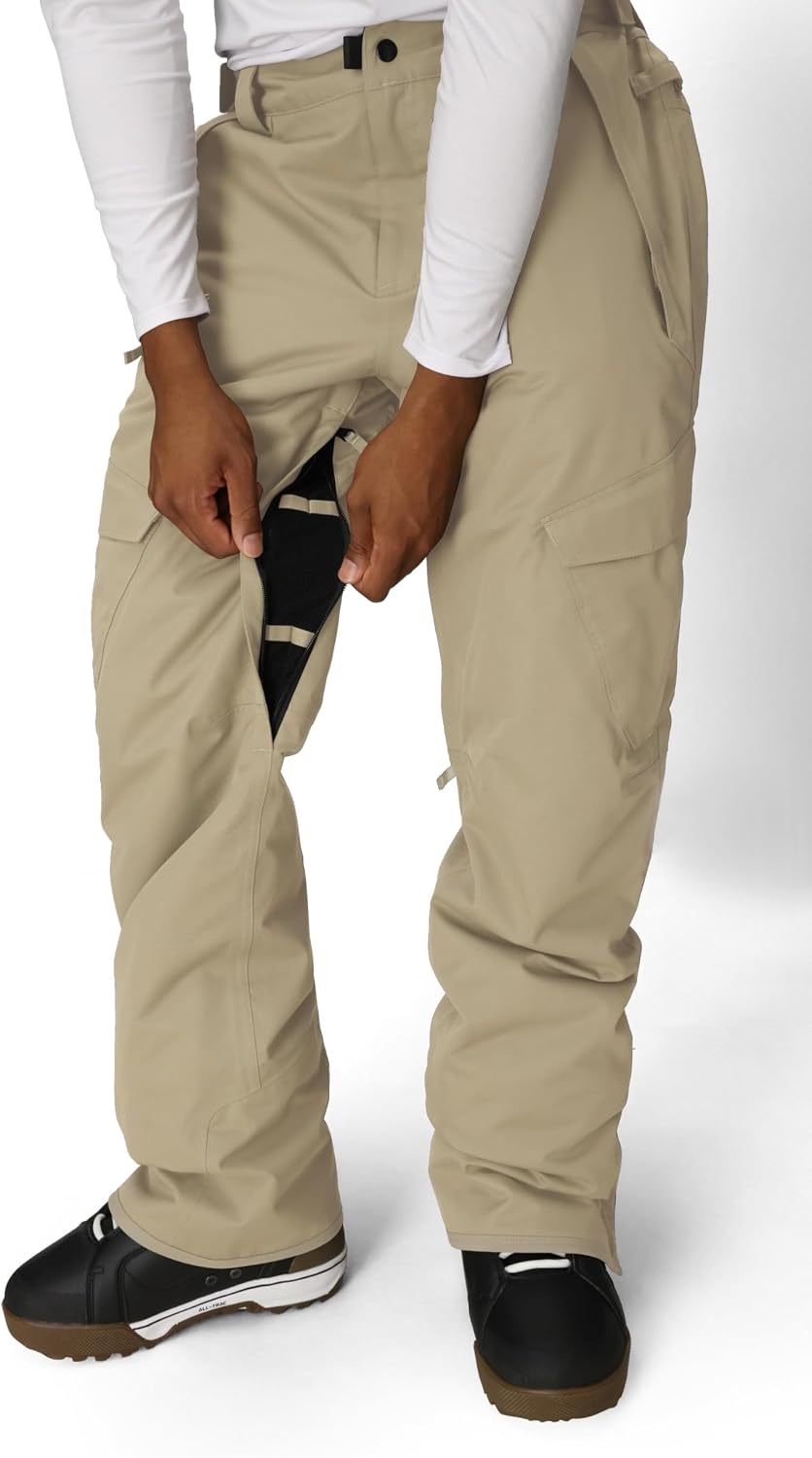 686 Men's Infinity Cargo Pant - Insulated Thermal Clothing with Horshoe Hem & Boot Gaiters - Water & Weather Resistant