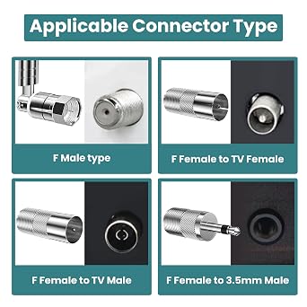 TUOLNK FM Aerial Indoor Antenna 75 Ohm Unbal Telescopic