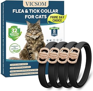 Natural Flea & Tick Collar, 32 Months, 4-Pack, Black