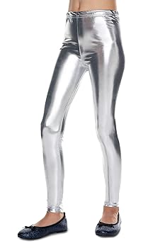 Leggings Da Danza Metallizzati Per Ragazze 5-11 Anni - Lucidi, Elasticizzati, Per Ballo E Festa - Foto 6