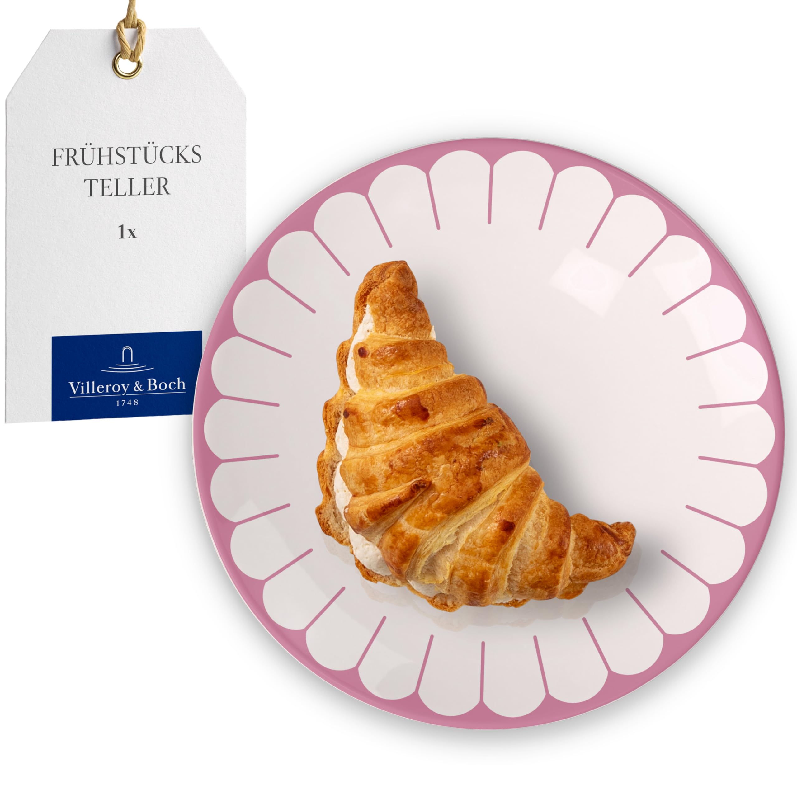 Villeroy & Boch - Fleur cassis Frühstücksteller pink, Spülmaschinenfest, Mikrowellensicher, Dessertteller, Kleiner Teller für Frühstück, Desserts & Snacks, Kuchenteller, Premium Porzellan