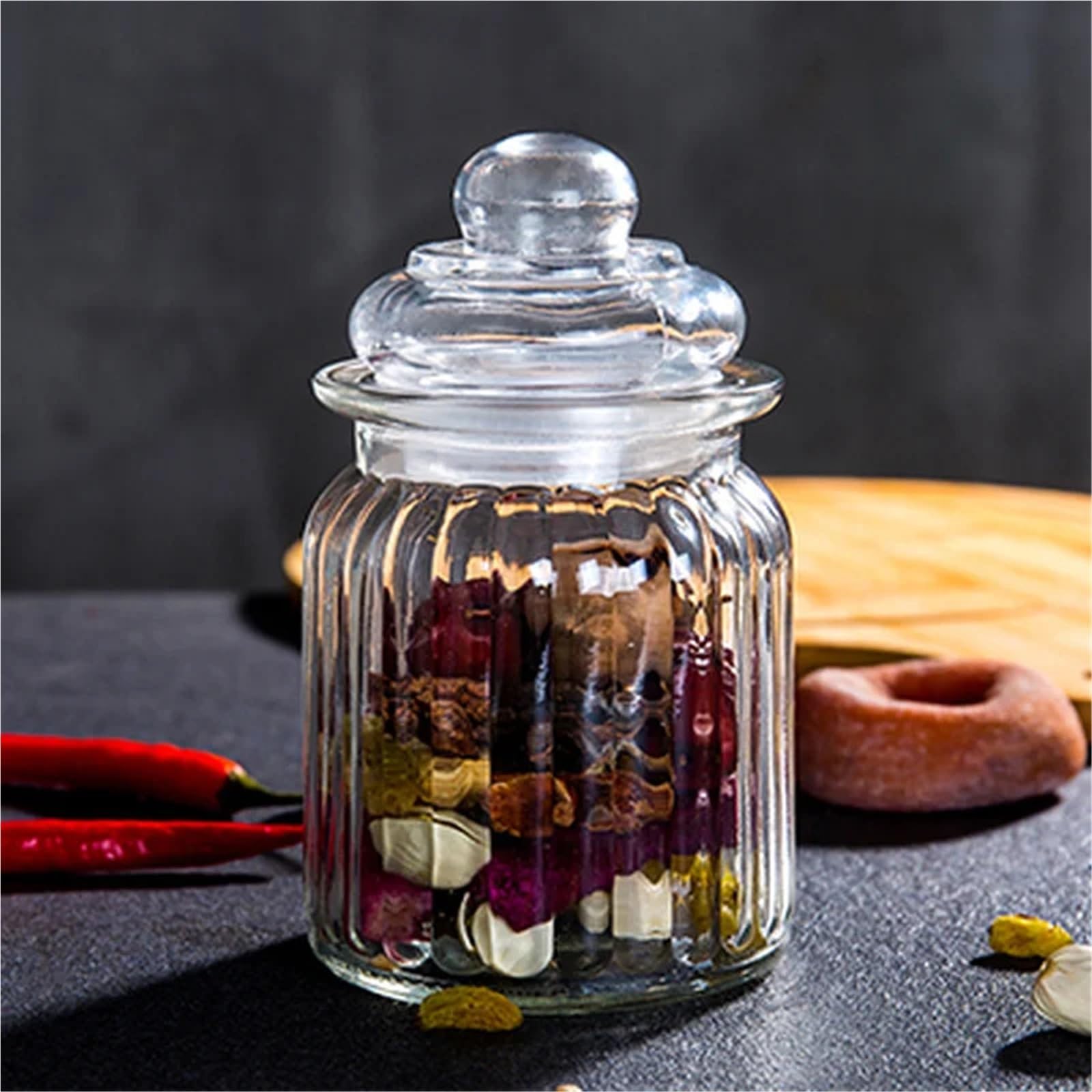 3 stücke Glas Candy Jar Versiegelt Transparent Getrocknete Obst Lagerung Flasche FüR TrockenfrüChte