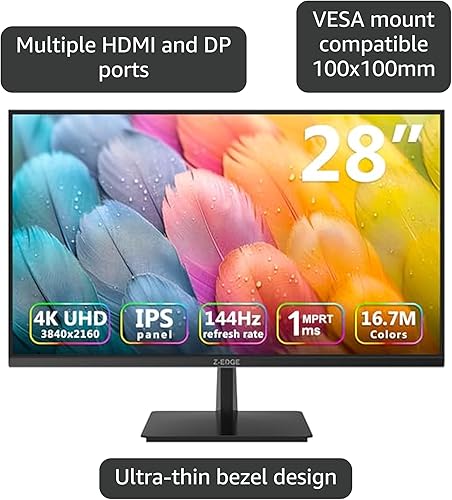 Miniatura 11 de Monitor de 24 pulgadas, monitor de computadora Z-Edge, Full HD 1920 x 1080p IPS 100Hz Monitor de PC con HDMI, VGA, sin marco, pantalla antirreflejos