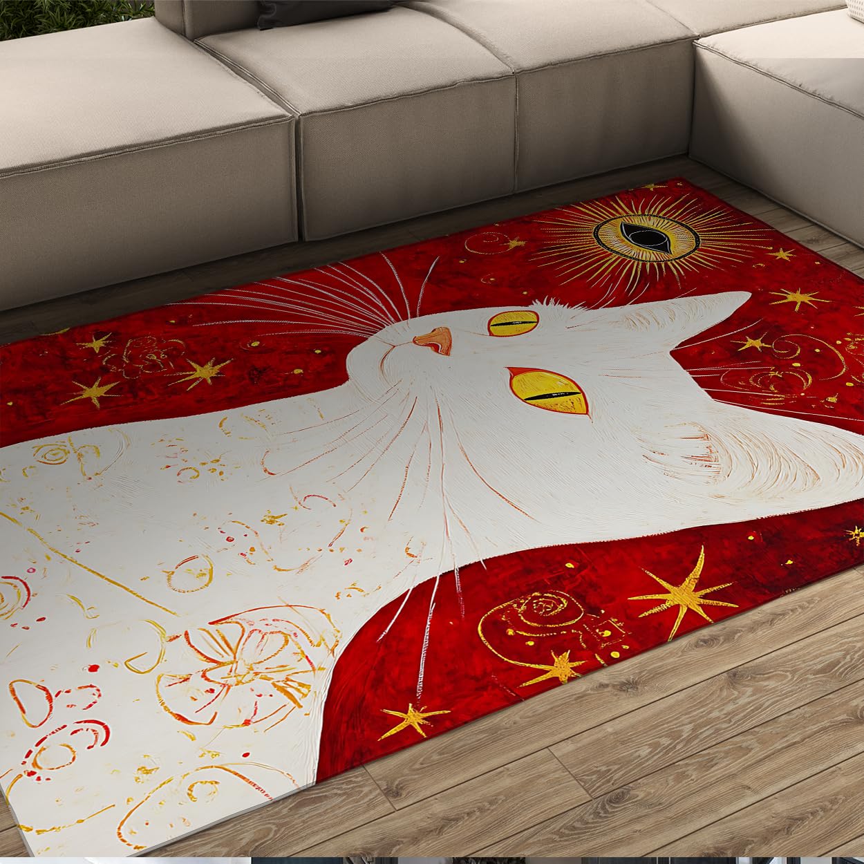 Tapis de sol à motifs d'étoiles anti-poils et facile à aspirer