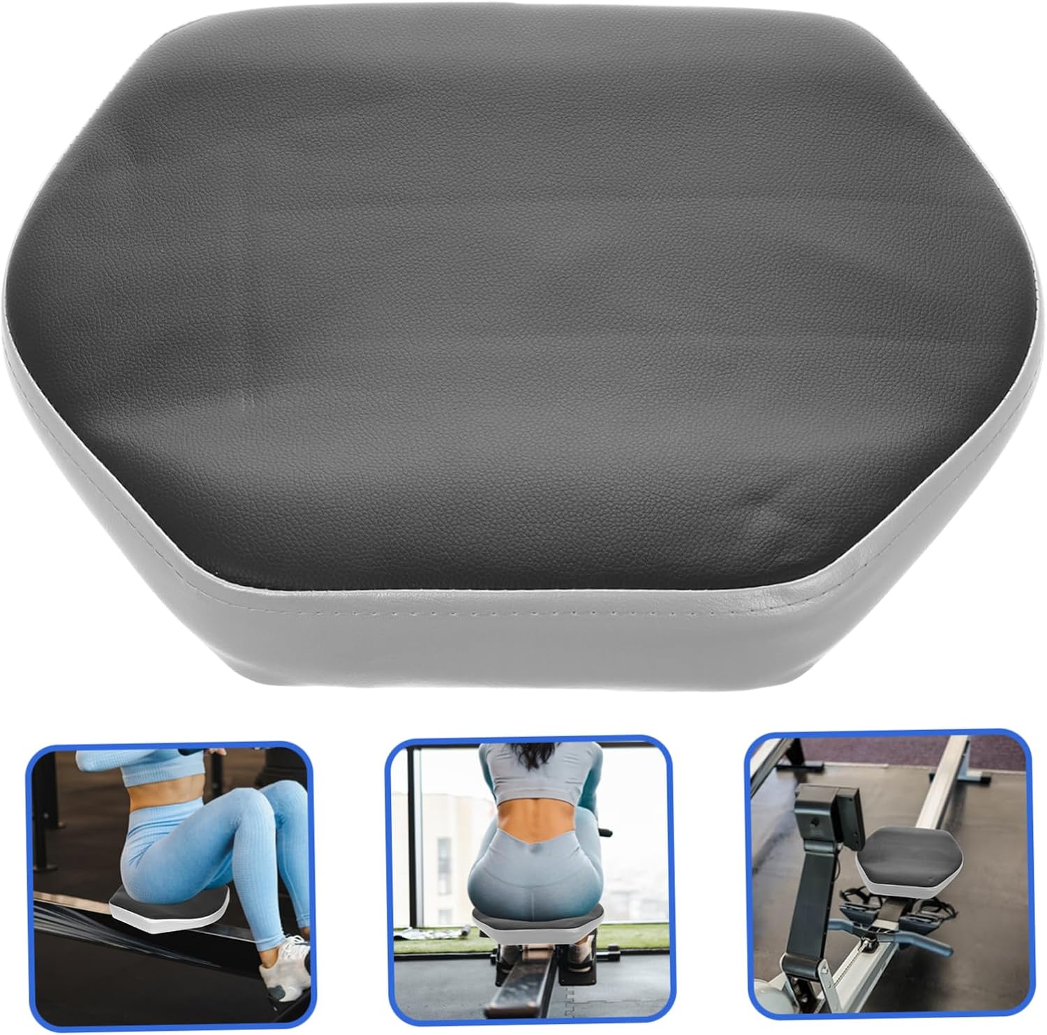 UPKOCH Rowing Machine Seat Cushion Anti-Slip PU Leather Pad Soft and Comfortable Fitness Equipment Cushion for Gym and Home Use Compatible Rowing Machines and Office Chairs