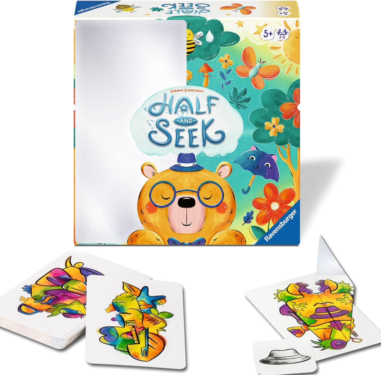 Ravensburger Half & Seek Fun Mirror Search Game for Kids Ages 5+ - Hidden Object Board Game for 2-6 Players - Includes 3 Game Variations - Exciting Gift for Birthdays & Holidays