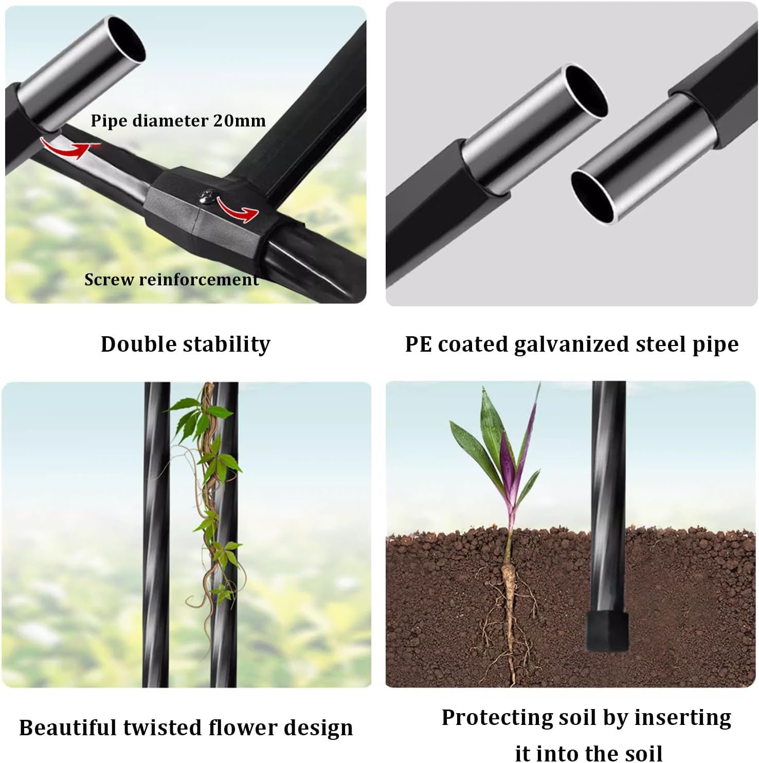 Outdoor Trellis Arbor Archway,Iron Arch Flower Rack,Garden Arbors,Archway Trellis,for Climbing Plants,Support Various Bridal Party Decoration,Pergola Arbor,Lawn,Party(Size:250*240*40cm,Color:black)