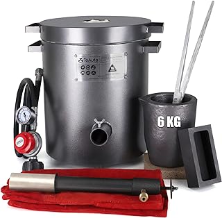 TOAUTO 6KG Propane Melting Furnace TMF6000-V2 Gas Melting Foundry Kit 1300°C /2372°F, 0-30 PSI for Scrap Metal Recycle Gold Silver Copper Aluminum Melting Refining Smelting