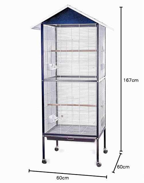 Foto 2 de 2 de BPS Jaula Grande Metal para Loro Pájaro Pajarera Periquito Canarios con Saltado Comedero 60 * 60 * 167 cm…