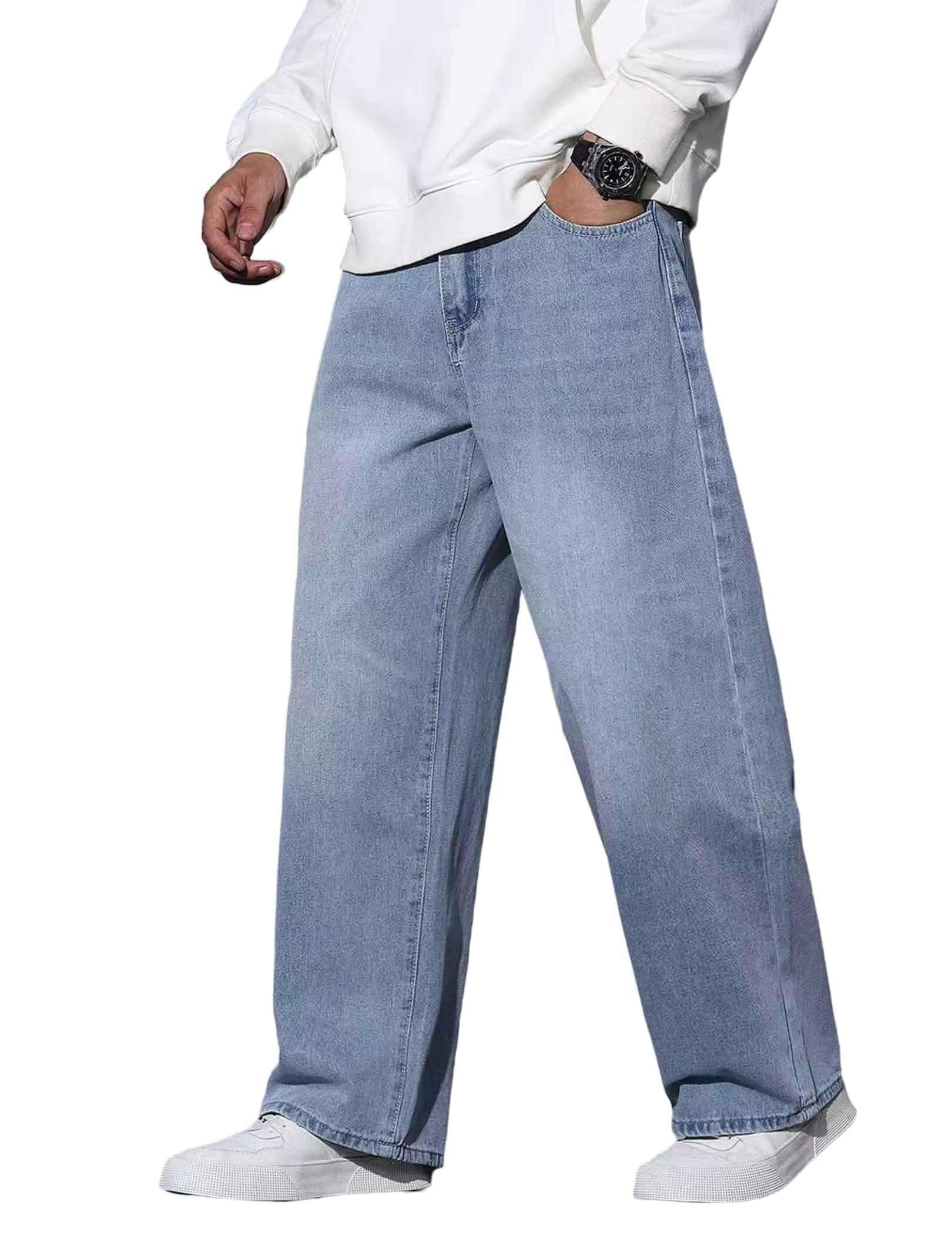 Men's Baggy Jeans Y2K Vintage Wide Leg Denim Pants Jeans · Regular