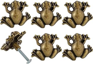 6 Pcs Cabinet Handles, Frog Shaped Drawer Pulls, Unique Animal Knobs, Single Hole Pull with Screws for Home Drawer Dresser Closet Kitchen Cupboard Wardrobes, Furniture Hardware Decoration