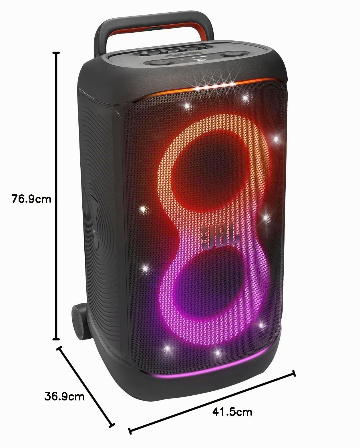 JBL PartyBox 520 Enceinte Portable pour fête alimentée par Batterie avec Renfort de Son AI, jusqu'à 15 Heures de Temps de Lecture, Anti-éclaboussures IPX4, Connexion Multi-radiateur