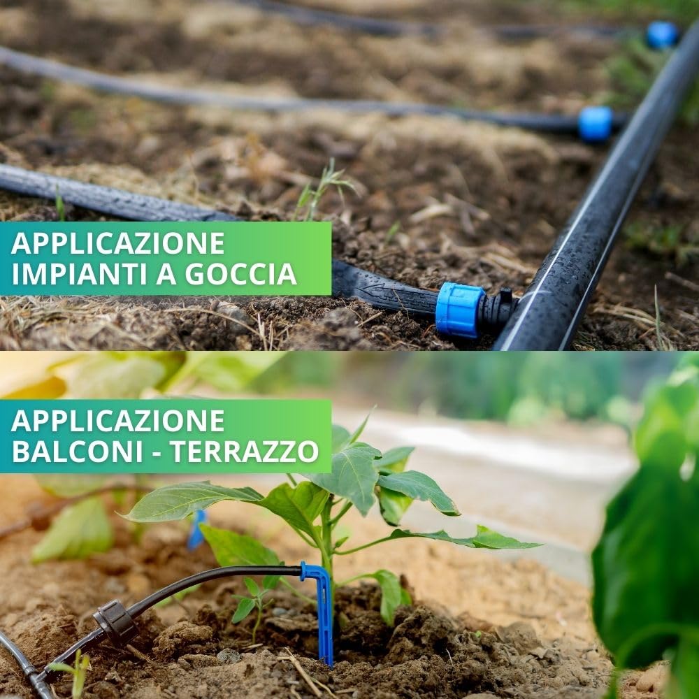 Tubo in Polietilene Diam 16 mm PN6 bassa densità per Irrigazione Orto, Giardino e Serra| Sistemi di acqua |Impianti pluristagionali per colture a pieno campo | Resistente ai raggi UV (500 METRI)