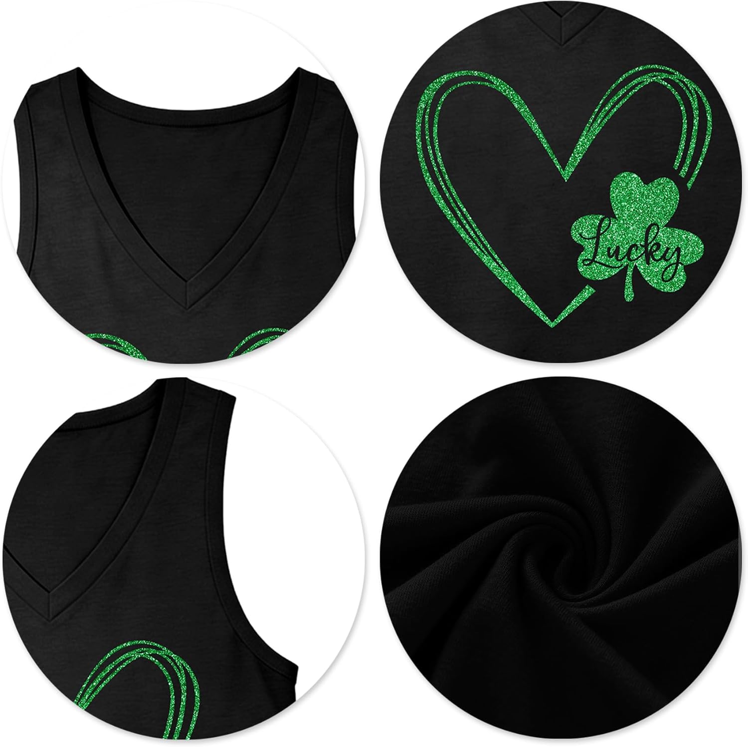 St Patricks Day Tank Tops for Women: Lucky Charms Shirt Shamrock Tshirts Irish Sleeveless Tees - Image 4