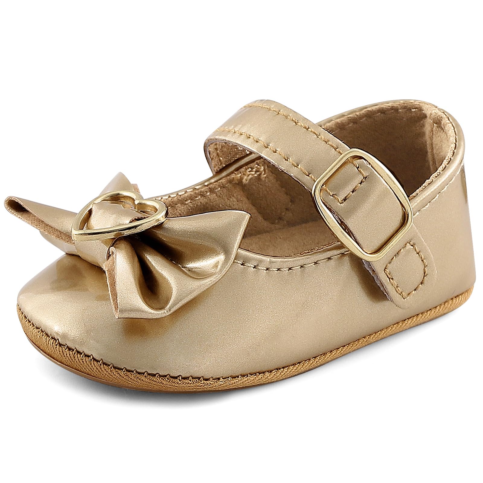 LACOFIA Baby Girls Anti-Slip First Walking Shoes Infant Bowknot Mary Jane Princess Party Shoes Prewalkers — view 23