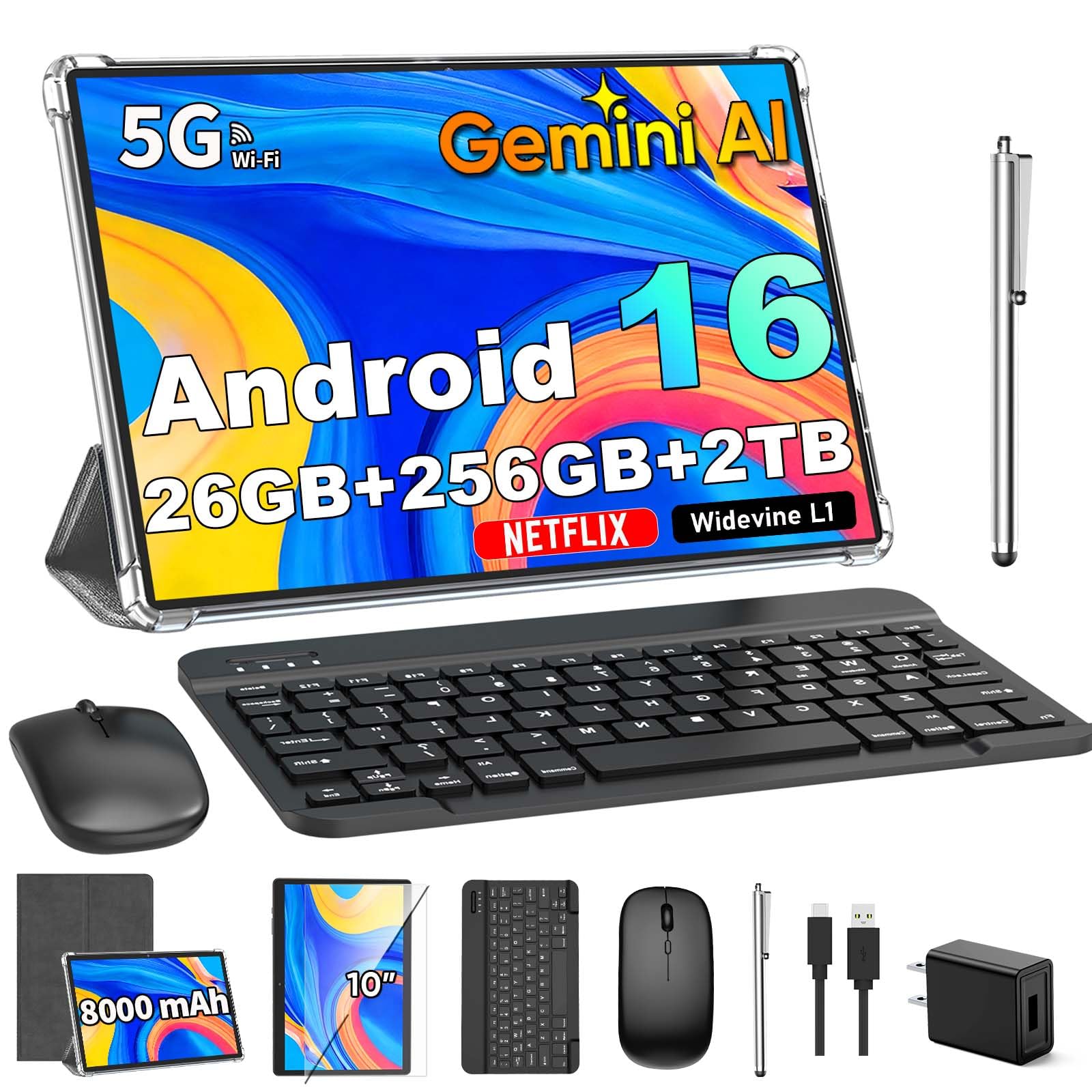 Amazon.co.jp: Gemini AI Android 16 タブレット キーボード付き 2026