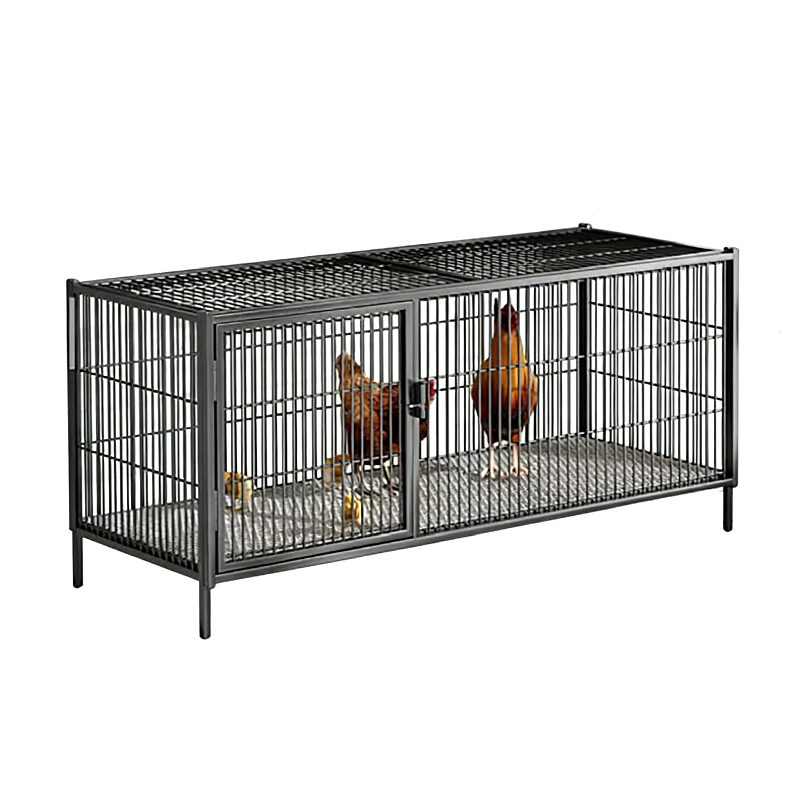 Gallinero con polea y nidales, Reforzado con Alambre de Acero Engrosado, Completamente Equipado, de fácil Montaje, Adecuado para Uso en Interior y Exterior.-M