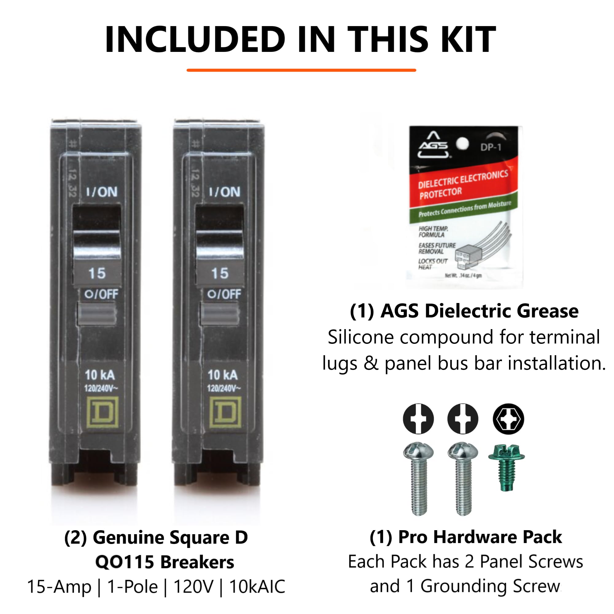 Genuine Square D QO115 QO 15 Amp Circuit Breaker Kit (2 Pack), Single Pole, 15A, 120V, 10kAIC, Plug-in for QO Load Centers & Panel Box, Visi-Trip, New Replacement — Amazon image 5