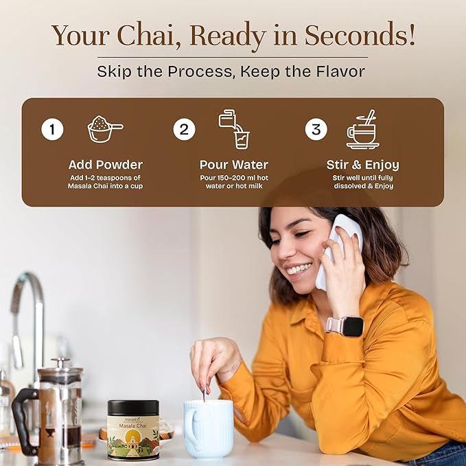 Té Masala Chai Instantáneo en Polvo 100g Vegano Sin Gluten miniatura 4